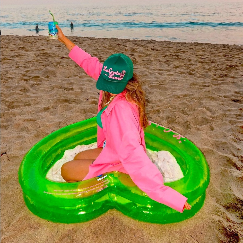 Heart-shaped La Croix pool float